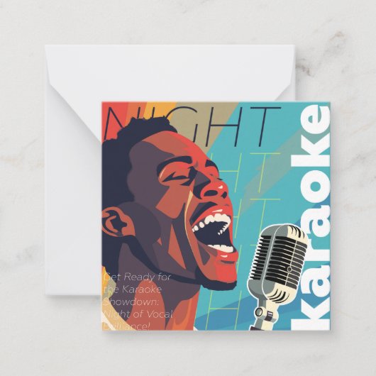Karaoke-Party Mitteilungskarte (Vorderseite)