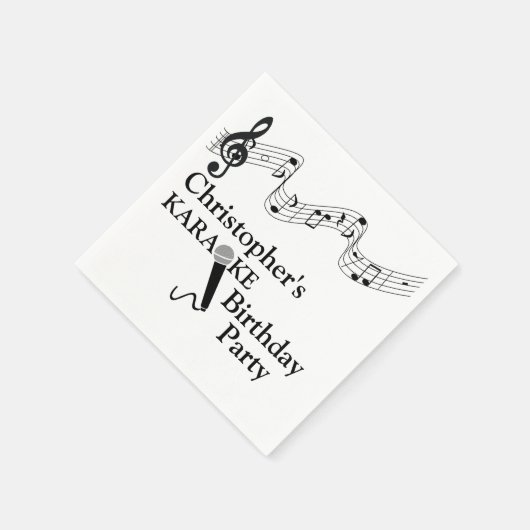 Karaoke Party Musikalische Skalierung Mikrofon Sch Serviette (Ecke)