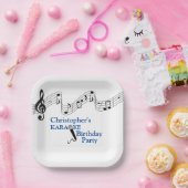 Karaoke Party Musikalisches Schuhmikrofon Blau Pappteller (Party)