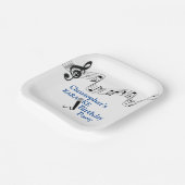 Karaoke Party Musikalisches Schuhmikrofon Blau Pappteller (Gewinkelt)