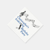 Karaoke Party Musikalisches Schuhmikrofon Blau Serviette (Ecke)