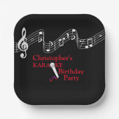 Karaoke Party Musikalisches Schuhmikrofon Rot Pappteller (Vorderseite)