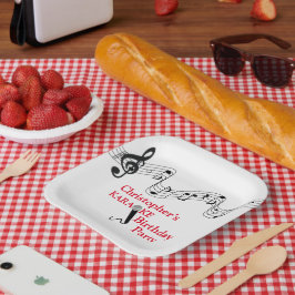 Karaoke Party Musikalisches Schuhmikrofon Rot Pappteller