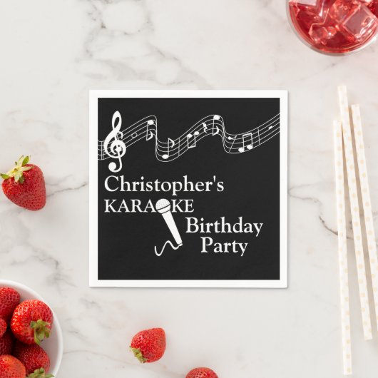 Karaoke Party Musikalisches Schuhmikrofon Serviette (Beispiel)