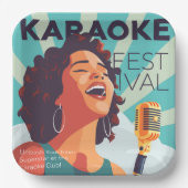 Karaoke-Party Pappteller (Vorderseite)