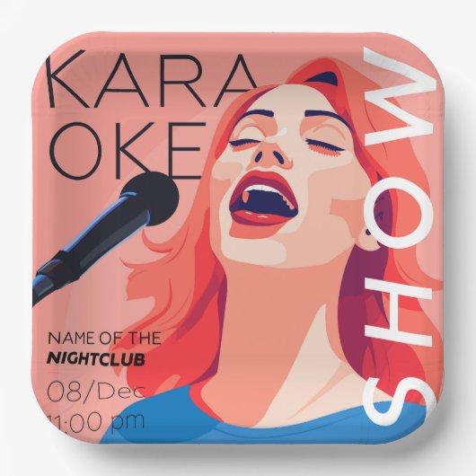 Karaoke-Party Pappteller (Vorderseite)