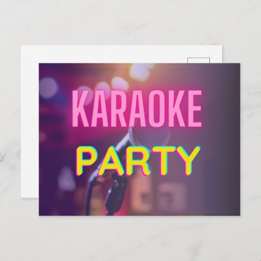 KARAOKE PARTY POSTKARTE (Vorne/Hinten)