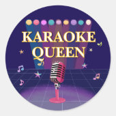 Karaoke Party Teens Geburtstag Runder Aufkleber (Vorderseite)