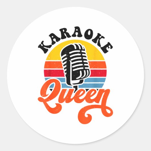 Karaoke Queen Runder Aufkleber (Vorderseite)