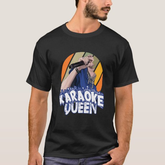 Karaoke Queen Singing Matching T-Shirt (Vorderseite)