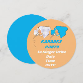 Karaoke Rekord Gesang Retro-Party Thema Einladung