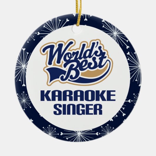 Karaoke-Sänger-Geschenk-Verzierung Keramik Ornament (Vorne)