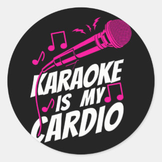 Karaoke Sängerin Karaoke ist mein Cardio Runder Aufkleber