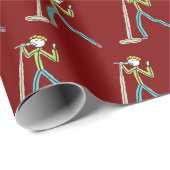 Karaoke-Singender Stockmann Geschenkpapier (Rolleneckpunkt)