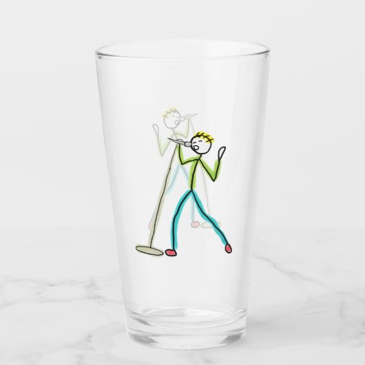 Karaoke-Singender Stockmann Glas (Vorderseite)
