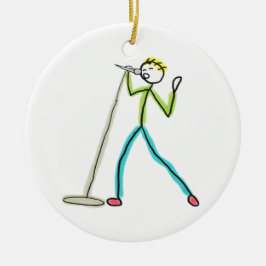 Karaoke-Singender Stockmann Keramik Ornament