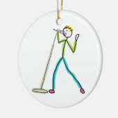 Karaoke-Singender Stockmann Keramik Ornament (Links)