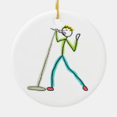 Karaoke-Singender Stockmann Keramik Ornament (Hinten)