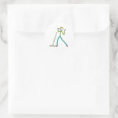 Karaoke-Singender Stockmann Runder Aufkleber (Tasche)