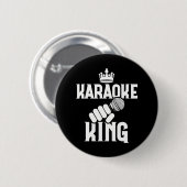 Karaoke Singer Musik Singen Funny Karaoke King Button (Vorne & Hinten)