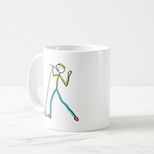 Karaoke Singing Stickman Kaffeetasse (Vorderseite Links)