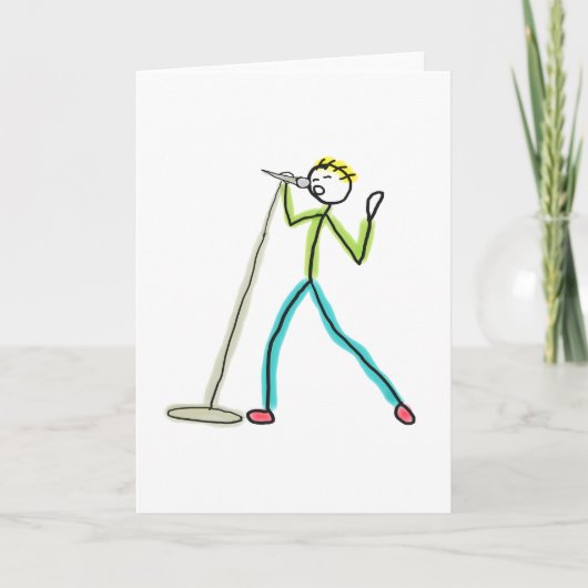 Karaoke Singing Stickman Karte (Vorderseite)