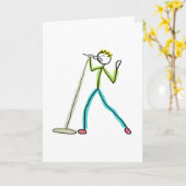 Karaoke Singing Stickman Karte (Gelbe Blume)