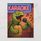 Karaoke Singing Turtle Postkarte (Vorderseite)