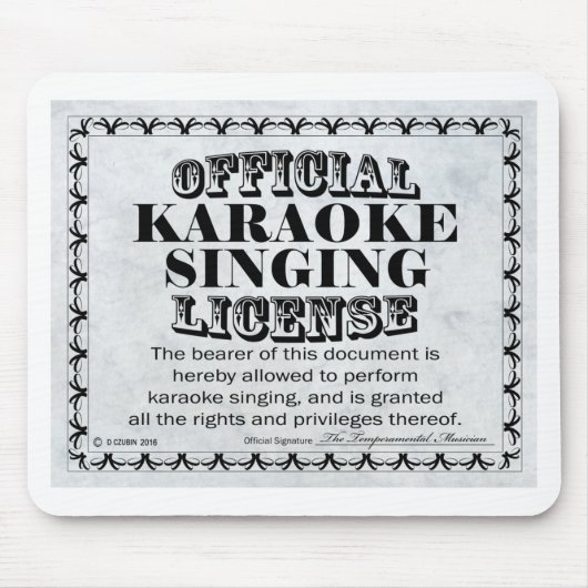 Karaoke Singlizenz Mousepad (Vorne)
