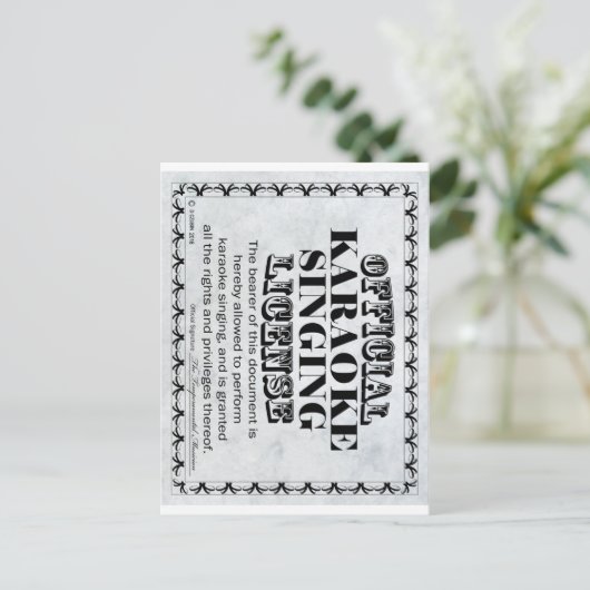 Karaoke Singlizenz Postkarte (Stehend Vorderseite)