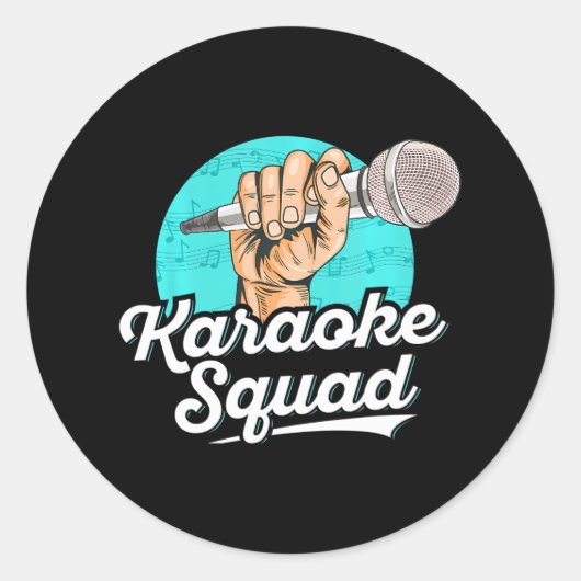 Karaoke Squad für Karaoke-Sänger Runder Aufkleber (Vorderseite)