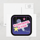 Karaoke-Star Postkarte (Vorne/Hinten)