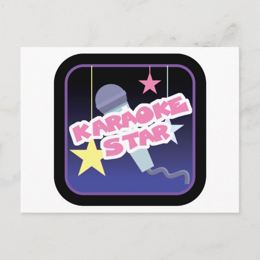 Karaoke-Star Postkarte (Vorderseite)