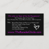 Karaoke-Unterhaltungs-Karte Visitenkarte (Rückseite)