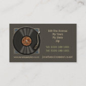 Karaoke-Vinylaufzeichnungs-Logo-Visitenkarten Visitenkarte (Rückseite)