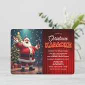 Karaoke Weihnachtsfeier Einladung (Stehend Vorderseite)