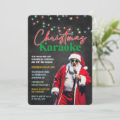 Karaoke Weihnachtsfeier Einladung (Stehend Vorderseite)