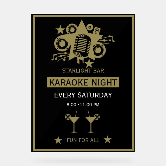 Karaoke Werbeaktion Wall Acrylschild (Vorderseite)