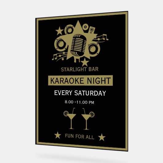 Karaoke Werbeaktion Wall Acrylschild (Winkel)