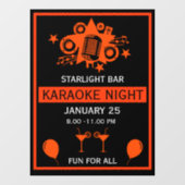 Karaoke Werbeaktion Wall Fensteraufkleber (Blatt)