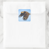"Kararakara-Flug" Quadratischer Aufkleber (Tasche)