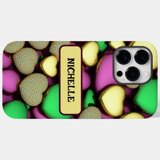 Karat Gold Hearts Case-Mate iPhone Hülle (Rückseite (Horizontal))