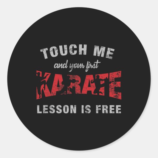 Karate 3 runder aufkleber (Vorderseite)