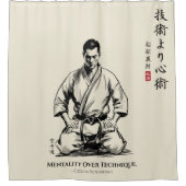 Karate 5. Gebot - Mentalität über Technik Duschvorhang (Vorderseite)