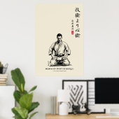 Karate 5. Gebot - Mentalität über Technik Poster (Heimbüro)