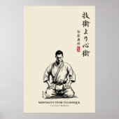 Karate 5. Gebot - Mentalität über Technik Poster (Vorne)