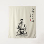 Karate 5. Gebot - Mentalität über Technik Wandteppich (Vorderseite)