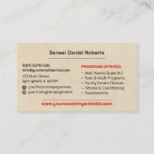 Karate Academy - Erwachsene und junge Karateka Visitenkarte (Rückseite)