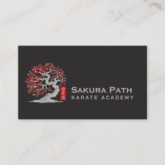 Karate Academy - Red Blossom Sakura Visitenkarte (Vorderseite)