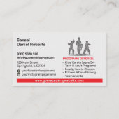 Karate Academy - Torii gate, Sun and Kanji Visitenkarte (Rückseite)